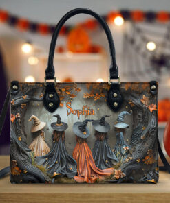 Personalized Witch Print 3D Relief Art Handbag With Handle, Spooky Halloween Bags, Trick Or Treat Halloween Bags, Witchy Gothic Bags QFHA4300803