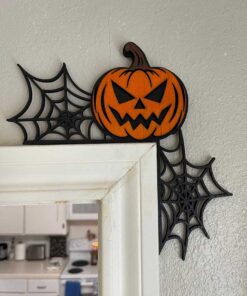 Halloween Door Corner Sign Door Corner Decor Halloween Decorating Halloween Signs Spider Web Decor Halloween Color Pumpkin QFTD4010803