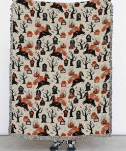 Horse Headless Knight Halloween Blanket Horror Movie Watching Throw Spooky Season Decor Jack O Lantern Halloween Fall Bedding Spooky Vibes QFTD4030811