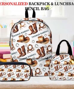 Personalized Name Cowboy Baby Backpack, Personalized Baby Boy Cowboy Backpack, Custom Boy Western Backpack, Cowboy Boots Hat Backpack, Cowboy Back To School Gift QFHM4020802