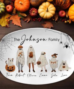 Personalized Halloween Ghost Family Platter NPHM4240702