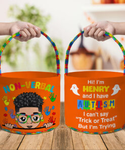 Personalized Halloween Trick or Treat Candy Bag For Autism Kids, Halloween Gift for Autism, Autism Awareness Gift, Halloween Gift NPNT4130902