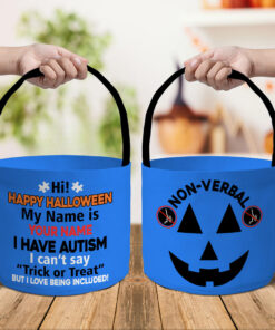 Personalized Autism Halloween Trick Or Treat Bag, Autism Awareness Halloween Gift QFHA4140902