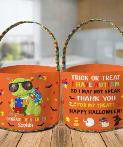 Personalized Autism Halloween Trick Or Treat Bag, Autism Awareness Halloween Gift MQUU4170904
