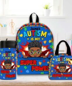 Personalized Back to School Autism Backpack, Lunchbag, Bottle NPND4300803-DX