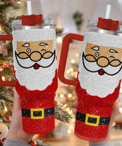 Santa Claus 40Oz Rhinestone Tumbler, Christmas Bling 40 Oz Tumbler, Holiday Gift, Christmas Gift QFTO4120901