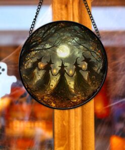 Stained Glass Halloween Salem Witches Suncatcher NPND4100902