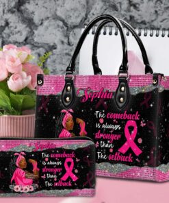 Personalized Breast Cancer Leather Handbag + Wallet NPND4190903