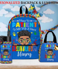 Personalized Backpack for Kids with Autism- Autism Awareness Bag - Back To School Bag for Autistic Child - Gift For Autistic Son QFHM4040703-DX