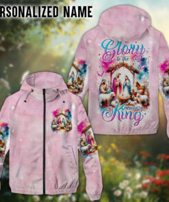 Glory To The NewBorn King Floral Christmas Women's 3D Printed Single-Layer Jacket QFTD4130905