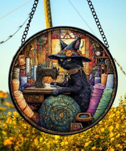 Stained Glass Cat Sewing Suncatcher PMHM4040901