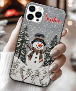 Snowman Faux Embroidery Personalized Phone Case LCUU4221004
