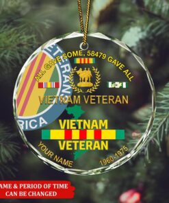 Personalized Vietnam Veteran Glass Ornament QFHA4221001