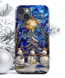 Stained Glass Snowman Phone Case LCHM4221011
