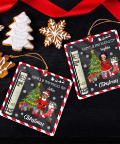 Personalized Cute Money Holder Christmas Acrylic Ornament For Kids, Here?s A Few Bucks For Christmas QFUU4270904