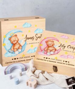 Personalized Baby Memorial Keepsake Box, Infant Loss Memorial, Baby Loss Wooden Keepsake Box, Angel Baby Grieving Gift, In Memory of Child QFHM4230901