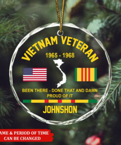 Personalized Vietnam Veteran Glass Ornament QFHA4231001