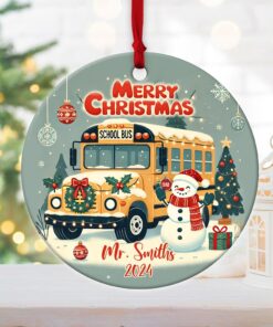 Personalized Bus Driver Christmas Ceramic Ornament LCHA4231003