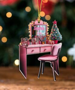 Personalized Pink Set Makeup Artist 2d Flat Ornament, Christmas 2024 Makeup Gift THLT4241001