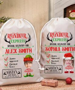 Personalized Face Photo Christmas Santa Sack For Kids QFHA4260902
