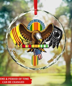 Personalized Vietnam Veteran Glass Ornament QFHA4241002