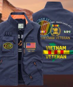 Personalized Vietnam Veterans Multi-Pocket Vest, Gifts For Vietnam Veterans QDLT4190902