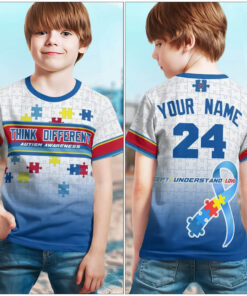 Personalized Autism Kid T-Shirt  Think Different Autism Awareness QFLT4281005