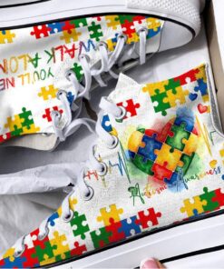 You'll Never Walk Alone High Top Autism Awareness Shoes QFHA4301006