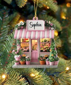 Personalized Florist 2D Flat Acrylic Ornament, Custom Flower Shop Ornament, Florist Gift, Flower Shop Christmas Ornament, Gift For Christmas 2024 QFND4301002