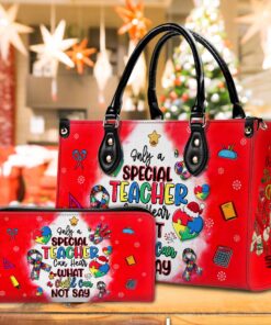 Custom Autism Teacher Leather Handbag, Only A Special Teacher Can Here What A Child Can Not Say, Teacher Gifts, Christmas Gifts MQPY4141002