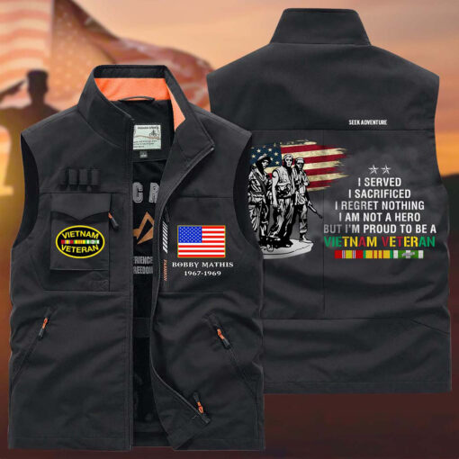 Personalized Vietnam Veterans Multi-Pocket Vest, Gifts For Vietnam Veterans QDLT4190904 - Image 5