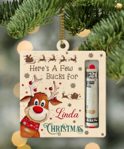 Personalized Cute Money Holder Christmas Wood Ornament For Kids, Here?s A Few Bucks For Christmas QFTO4270903