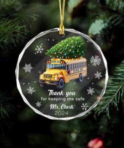 School Bus Driver Glass Ornament LCUU4241007