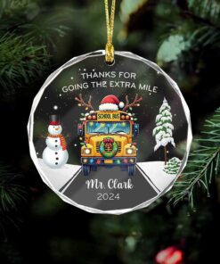 Personalized Bus Driver Christmas Glass Ornament LCUU4241002