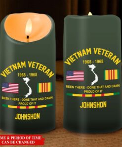 Personalized Vietnam Veteran Led Candle QFHM4251002