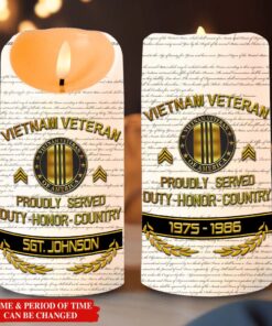 Personalized Vietnam Veteran Led Candle QFHM4251003