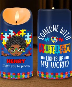 Personalized Autism Led Light Candle, Christmas Gift for Autism, Autism Awareness Gift, Christmas Decor NPND4231002