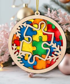Personalized Autism Wooden Ornaments MQHH4281002