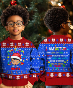 Personalized Christmas Christmas Sweater For Autism Kids, Holiday Special Needs Gift, Christmas Gift For Autistic Children, Xmas Gift For Autistic Girls, Autistic Boys QFTO4141001