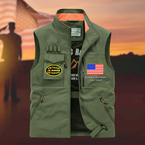 Personalized Vietnam Veterans Multi-Pocket Vest, Gifts For Vietnam Veterans QDLT4190904 - Image 2