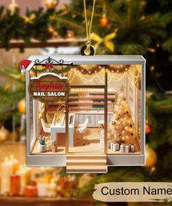 Personalized Nail Salon Ornament, Nail Polish Bag Christmas Ornament, Gifts for Nail Technician, Beauty Ornaments for Women, Nail Tech Gifts THHM4291002