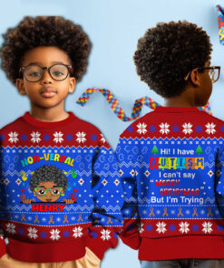Personalized Christmas Christmas Sweater For Autism Kids, Holiday Special Needs Gift, Christmas Gift For Autistic Children, Xmas Gift For Autistic Girls, Autistic Boys QFTO4121002