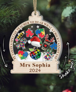 Personalized Autism Teacher Shaker Ornament NPTO4280902