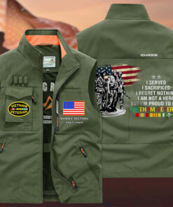Personalized Vietnam Veterans Multi-Pocket Vest, Gifts For Vietnam Veterans QDLT4190904