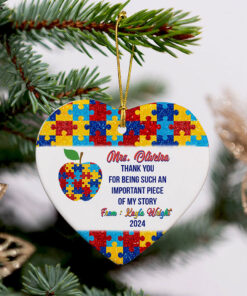 Personalized Thank You For Being Part Of My Story Autism Teacher Ceramic Ornament QFTO4241001