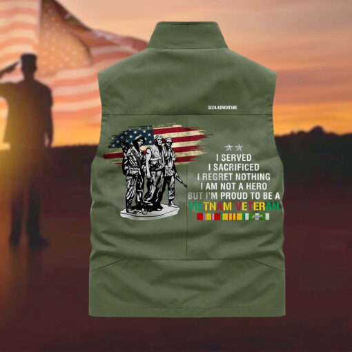 Personalized Vietnam Veterans Multi-Pocket Vest, Gifts For Vietnam Veterans QDLT4190904 - Image 3