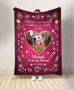 Personalized Dog Photo Blanket, Pet Blanket with Pictures, Pet Memorial Gifts, Dog Loss Gift, Pet Loss Keepsake, Gift for Dog Mom Dog Dad QFUU4161002