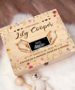 Personalized Baby Memorial Keepsake Box, Infant Loss Memorial, Baby Loss Wooden Keepsake Box, Angel Baby Grieving Gift, In Memory of Child QFPY4240901
