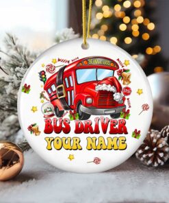 Personalized School Bus Driver Ceramic Ornament MQUU4261006