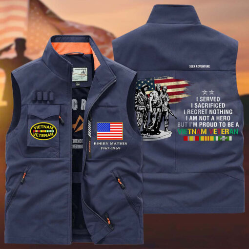 Personalized Vietnam Veterans Multi-Pocket Vest, Gifts For Vietnam Veterans QDLT4190904 - Image 8